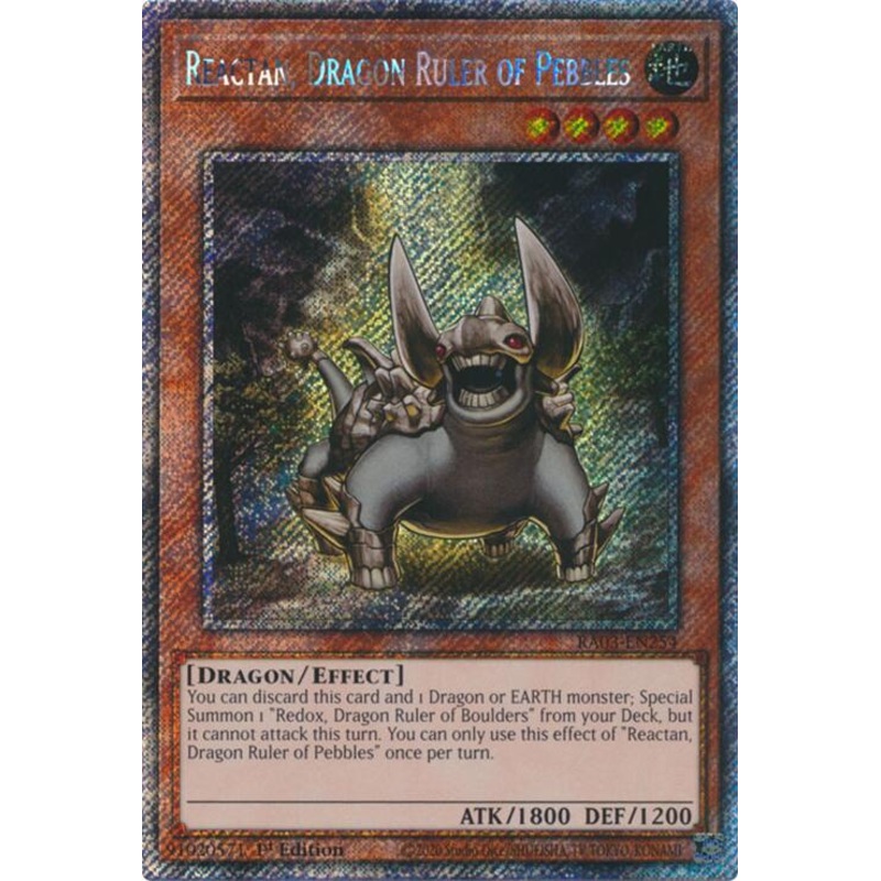Reactan, Dragon Ruler of Pebbles (Platinum Secret Rare) [RA03-EN254] Platinum Secret Rare