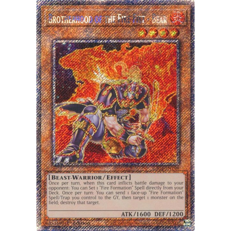 Brotherhood of the Fire Fist - Bear [RA04-EN198] Platinum Secret Rare