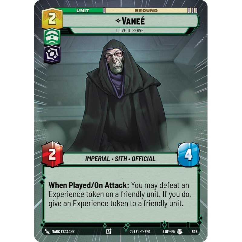Vanee - I Live to Serve (822) (Hyperspace Foil) (822) [Legends of the Force]