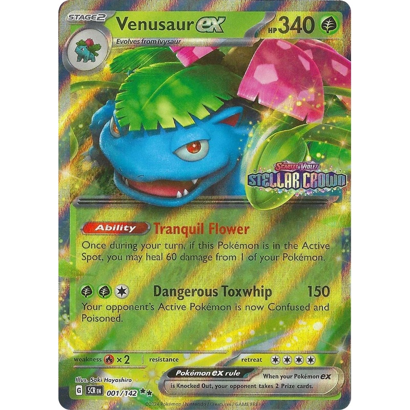 Venusaur ex (001/142) (Stellar Crown Stamp) [Miscellaneous Cards]