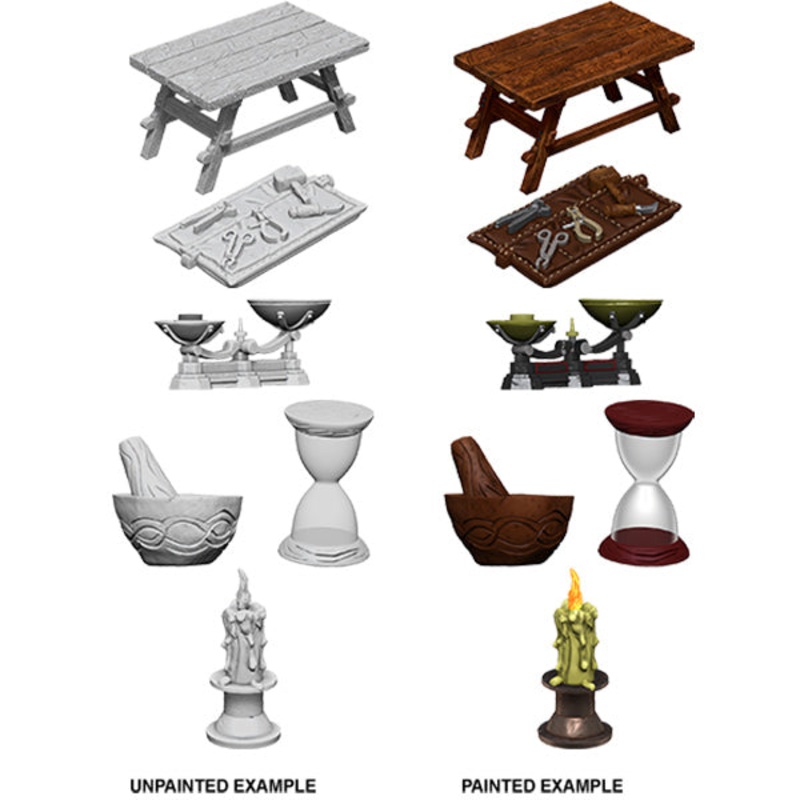 WizKids Deep Cuts Unpainted Miniatures: Wave 5- Workbench & Tools