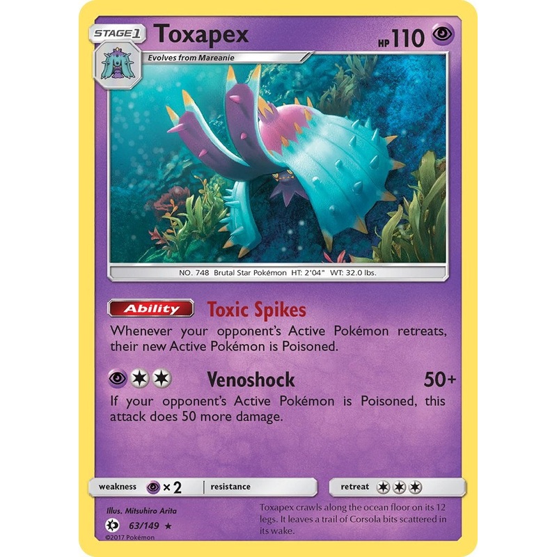Toxapex [SM01 - 063] Lightly Played English Holofoil