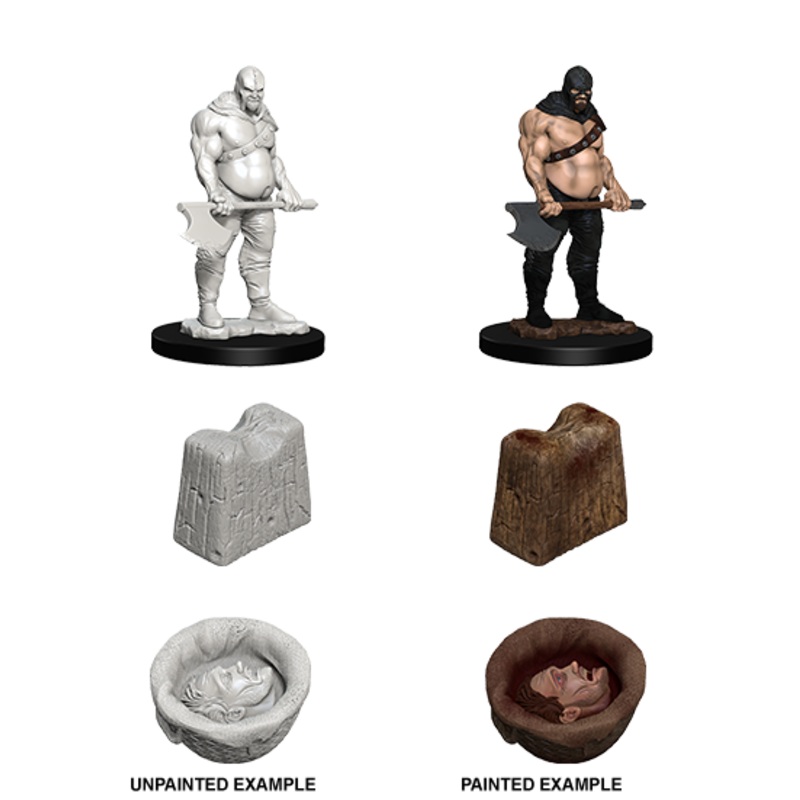 WizKids Deep Cuts Unpainted Miniatures: W6 Executioner & Chopping Block