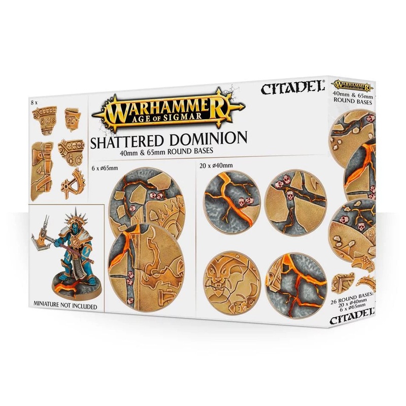 Warhammer Age of Sigmar Shattered Dominion 40mm & 65mm Round Bases