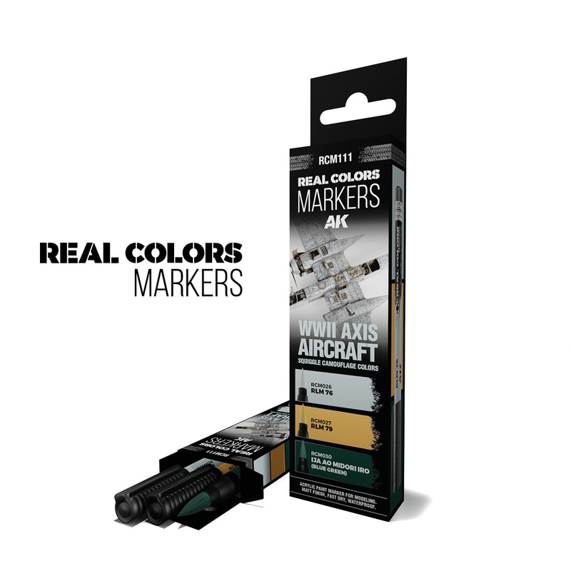 AK Interactive Real Colors Markers - WWII AXIS Squiggle Camouflage Colors