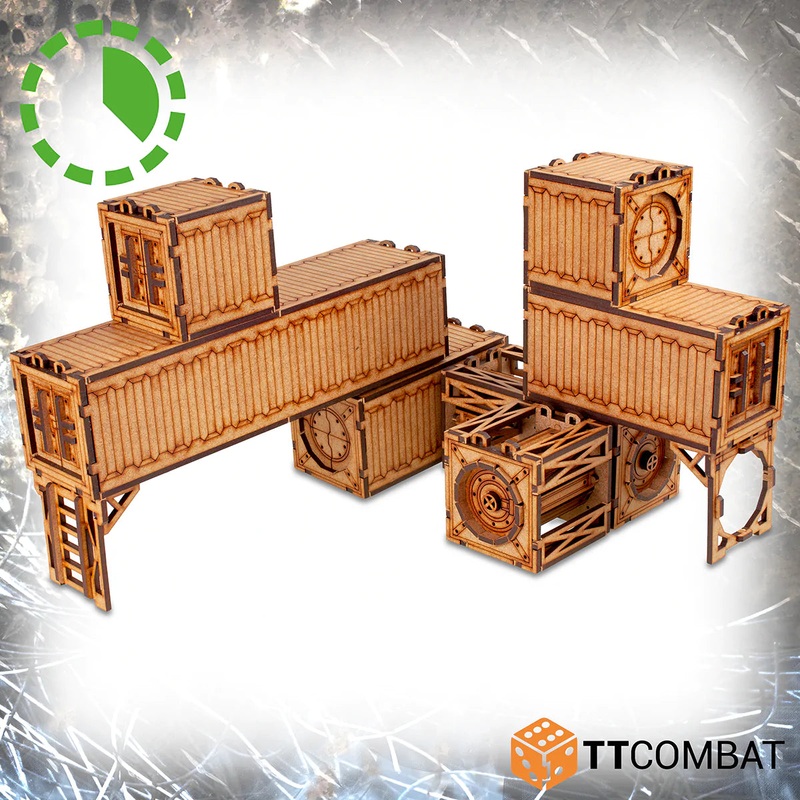 TTCombat Tabletop Scenics - Sci-fi Gothic Freighter Graveyard Small Containers