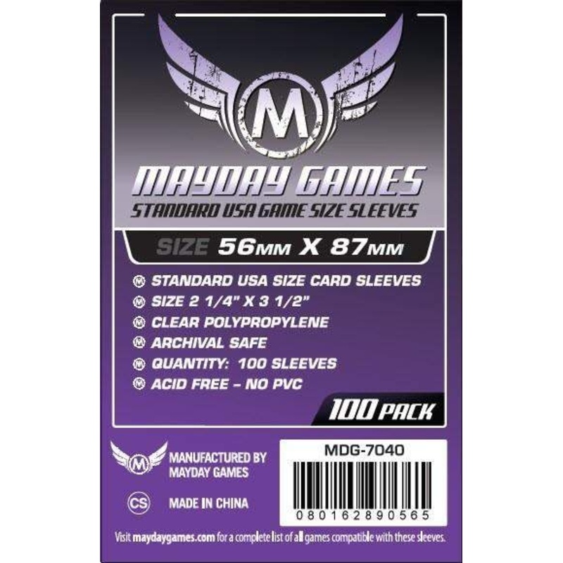 Mayday Games Card Game Clear Sleeves USA Size (100 ct)