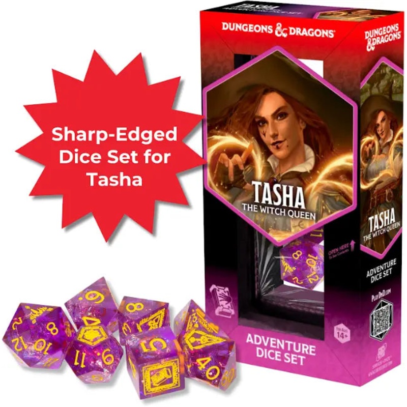 Sirius Dice D & D Adventure Dice Set Tasha the Witch Queen - Sharp Edged Dice
