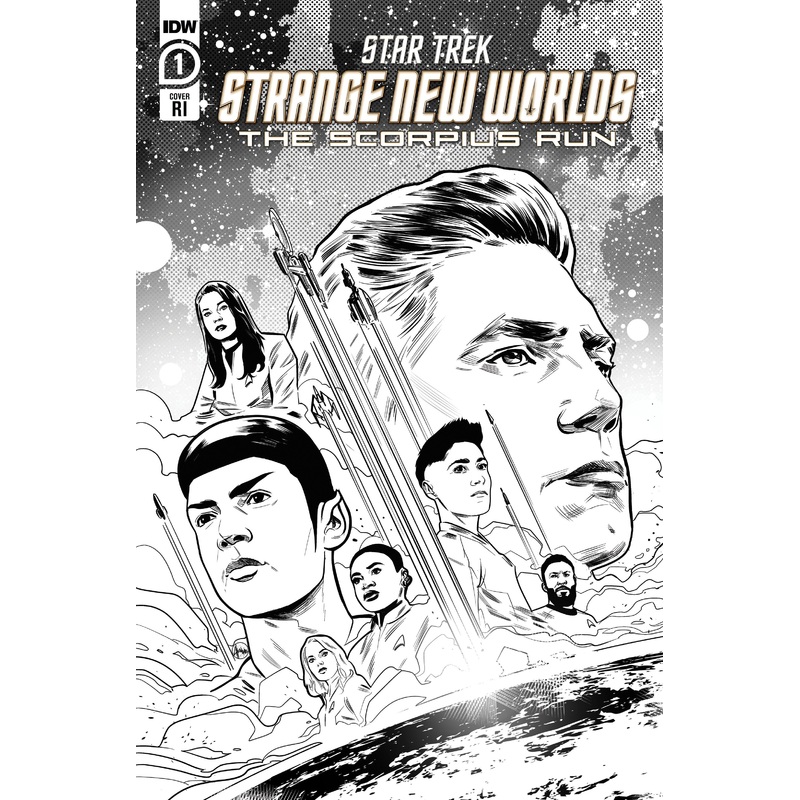 Star Trek Strange New Worlds - The Scorpius Run #1 - 1 in 10 Hernandez Black & White Variant