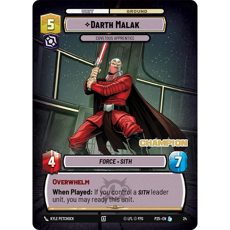 Darth Malak - Covetous Apprentice (Champion) (24) (24) [Organized Play Promos]