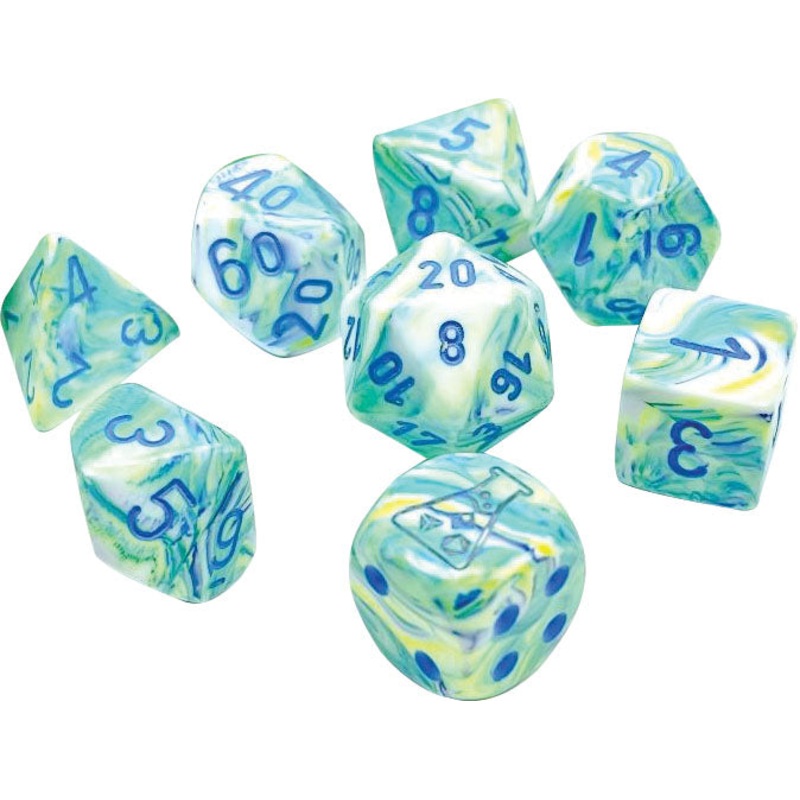 Chessex Dice: Lab Dice 5 Festive: Poly Garden/blue (7)