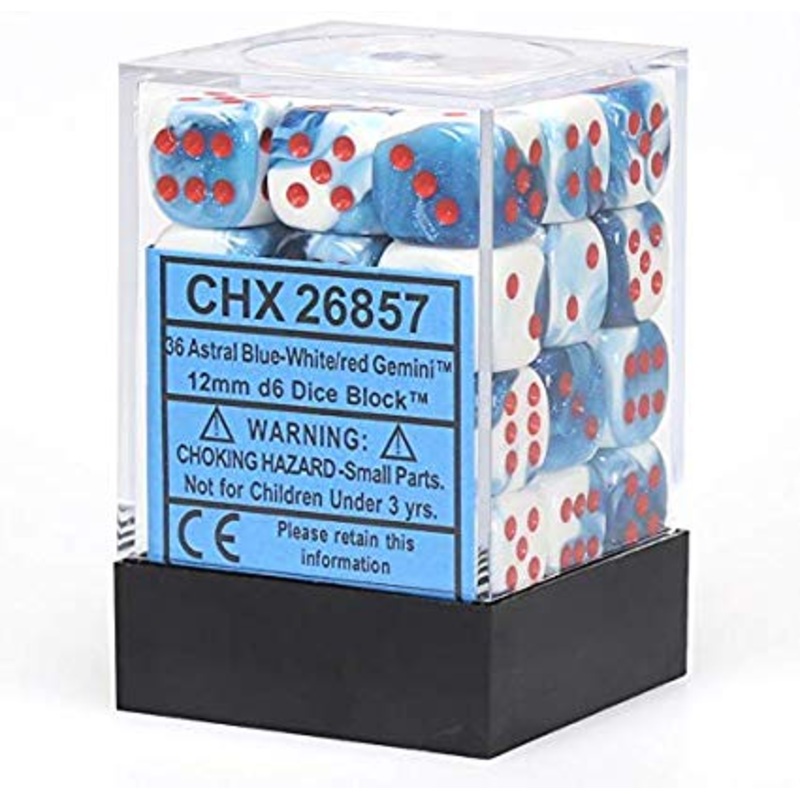 Gemini 7: 12mm D6 Astral Blue/White/Red (36)