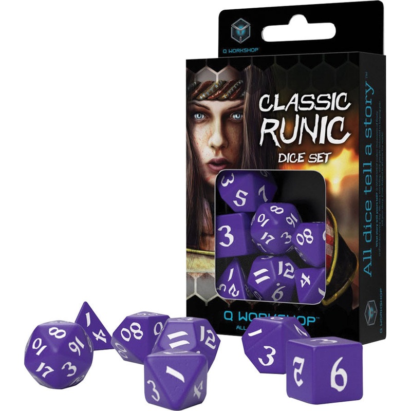 Classic Runic Dice Set Purple & White (7)