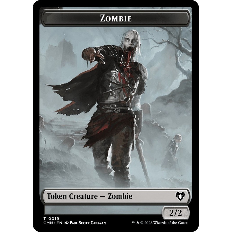 Zombie (0019) // Rat Double-Sided Token [Commander Masters Tokens]