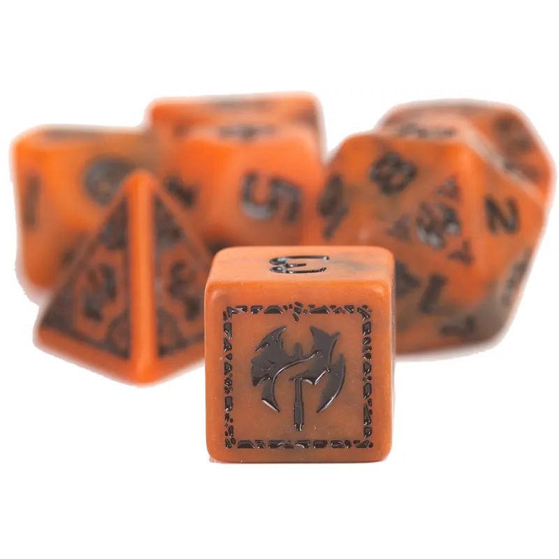 Sirius Dice D & D Adventure Dice Set Barbarian: Orange Dice