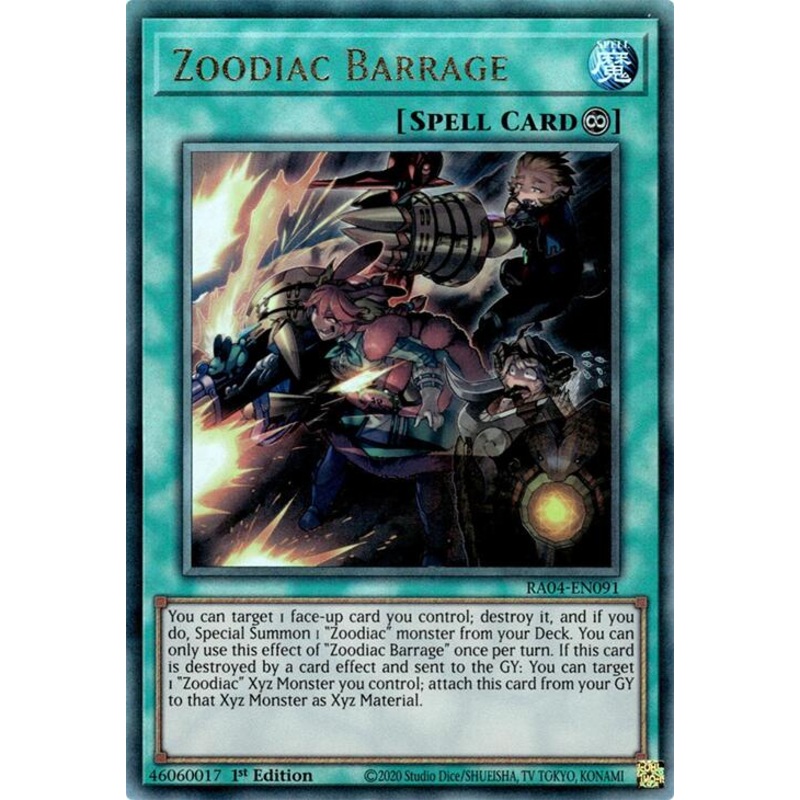 Zoodiac Barrage [RA04-EN091] Prismatic Ultimate Rare